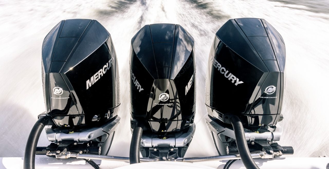 Mercury outboard engines in action
